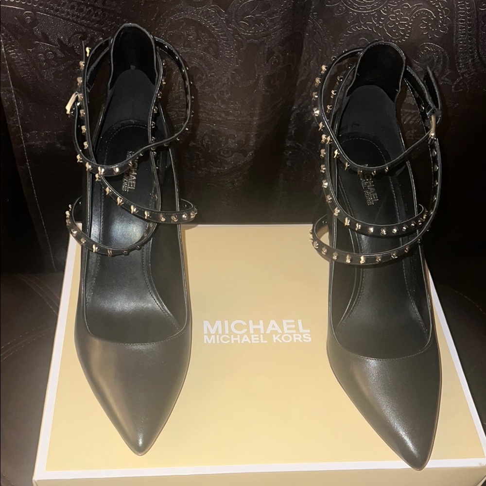 Michael Kors Black Strappy Stiletto Heels